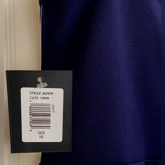 NWT Marina Sleeveless Navy Jumpsuit W Decorative Shoulder Bow Style# 262979 - Picture 8 of 8